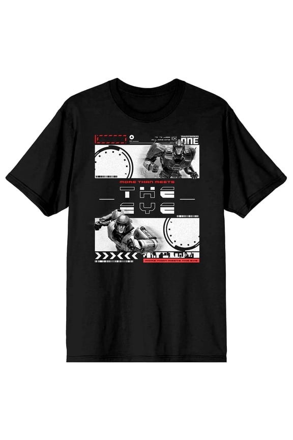 Transformers One More Than Meets The Eye Adult Black Crew Neck Short Sleeve T-shirt-3XL