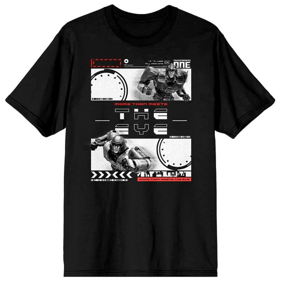 Transformers One More Than Meets The Eye Adult Black Crew Neck Short Sleeve T-shirt-Medium