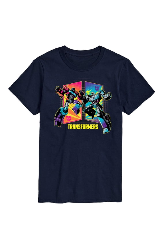 - Optimus Prime and Megatron Battle Clash Short Sleeve Graphic T-Shirt