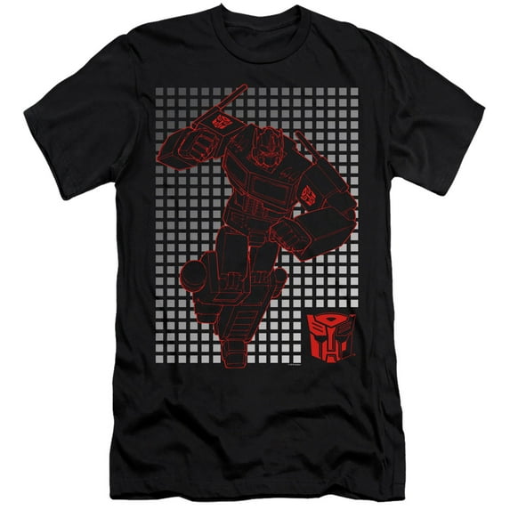 Transformers Optimus Grid S/S Adult 30/1 T-Shirt Black