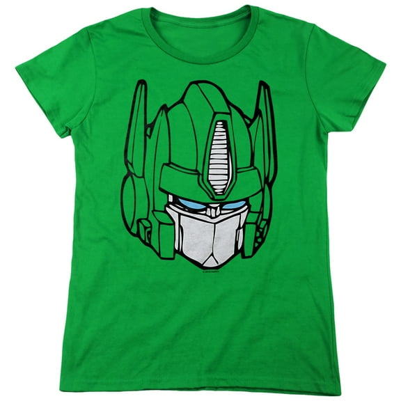 Transformers Optimus Head Women's T Shirt, Kelly Green, 2X-Large