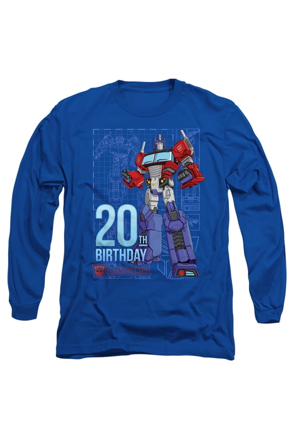 Optimus Prime 20th Birthday Unisex Adult Long-Sleeve T Shirt, Optimus Prime 20th Birthday, X-Large