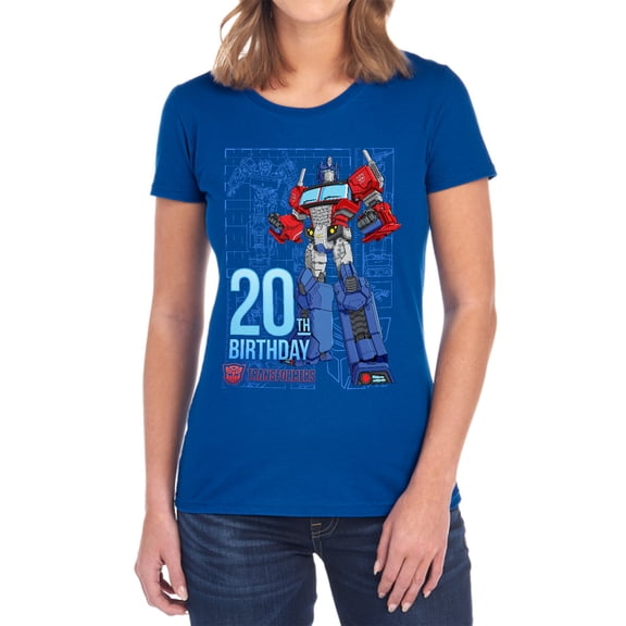 Transformers Optimus Prime 20th Birthday Women's T Shirt, Optimus Prime 20th Birthday, Medium