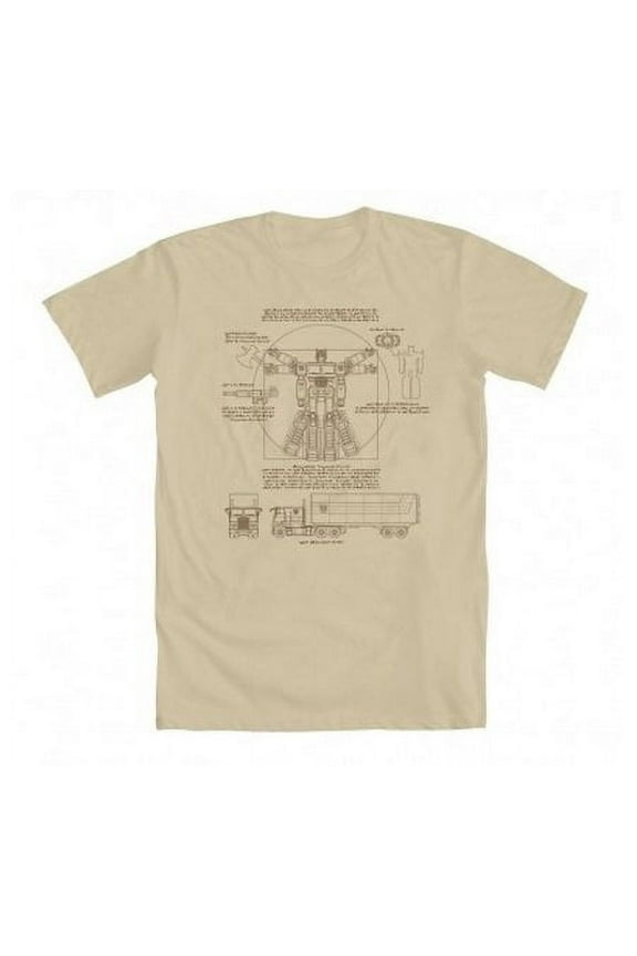 Transformers Optimus Prime As Vitruvian Adult Cream T-Shirt