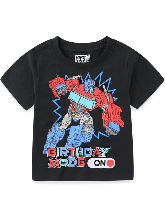 Optimus Prime Birthday Short Sleeve T-Shirt (Boys), Sizes 4-7