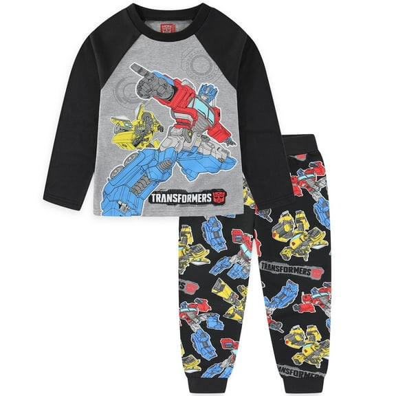 Transformers Optimus Prime Bumblebee Long Sleeve Shirt and French Terry Pants Set (Boys), 2 Piece Set, Sizes 4-10