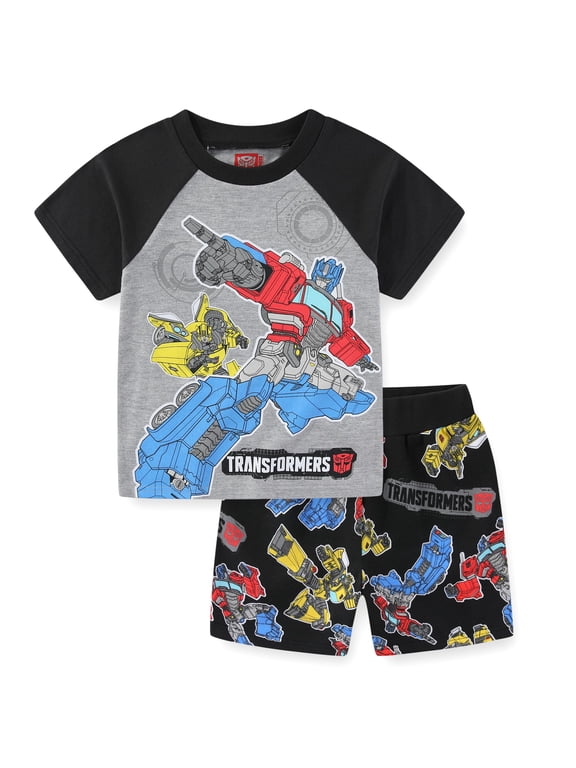 Optimus Prime Bumblebee Short Sleeve T-Shirt and French Terry Shorts Set (Boys), 2 Piece Set, Sizes 3T-10