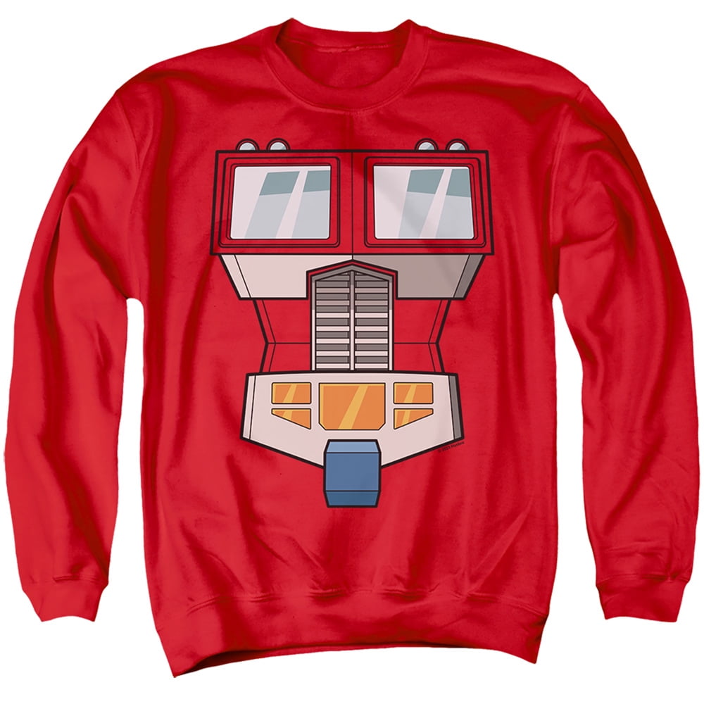 Red Jacket Transformer Transformers Optimus Prime Costume Unisex Adult Crewneck Sweatshirt ...