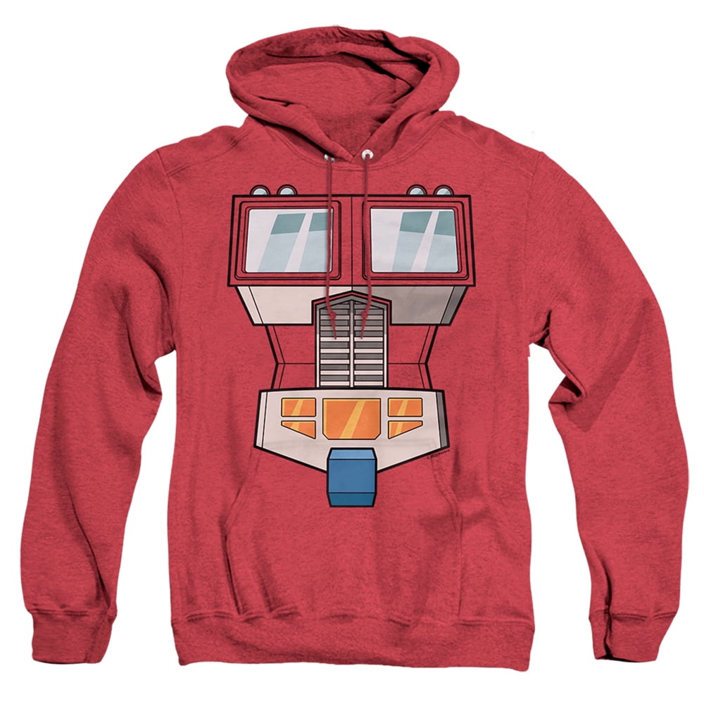 Transformers Optimus Prime Costume Unisex Adult Pull-Over Heather Hoodie,Red, 2X-Large