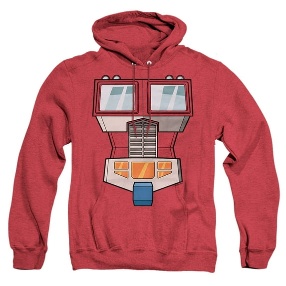 Transformers Optimus Prime Costume Unisex Adult Pull-Over Heather Hoodie,Red, Large