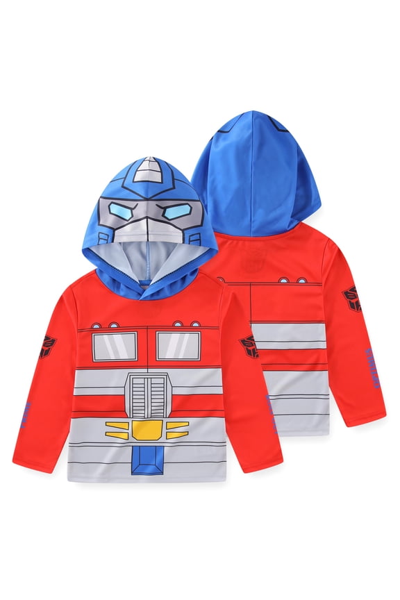 Optimus Prime Long Sleeve Hooded Shirt (Boys), Sizes 4-20
