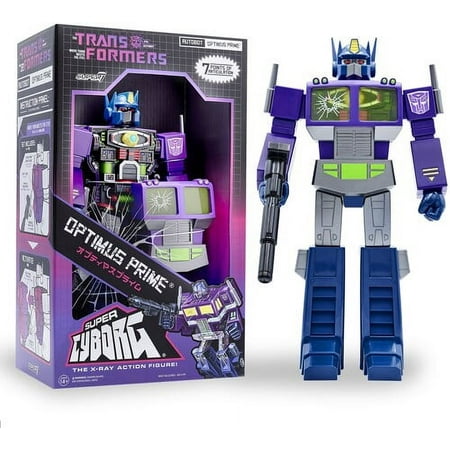 Super7 - Transformers Shattered Glass 11” Super Cyborg Action Figure - Optimus Prime - Purple