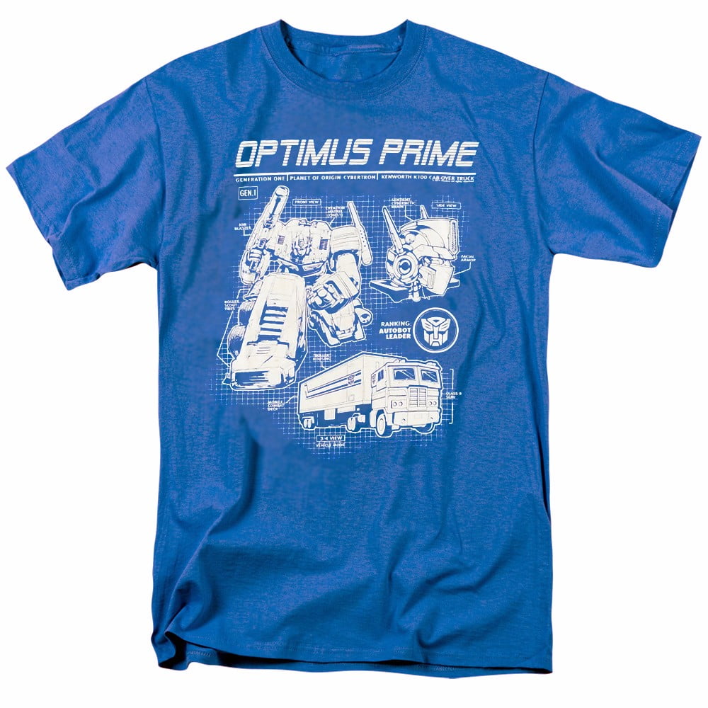 Transformers Optimus Prime Tech Specs Adult T-Shirt S