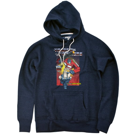 Transformers Optimus Prime Unisex Adult Slim Fit Pull-Over Heather Hoodie, Navy, Large