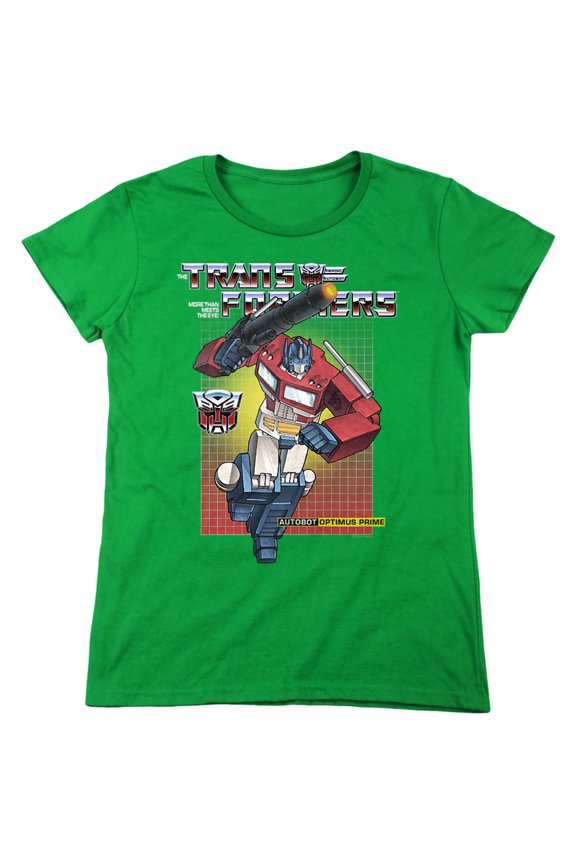 Transformers Optimus Prime Women's T Shirt, Kelly Green, Medium