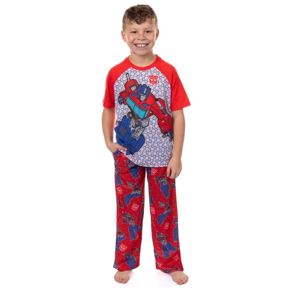 Transformers Pajamas Boys' Raglan Short Sleeve and Pant 2-Piece PJ Set