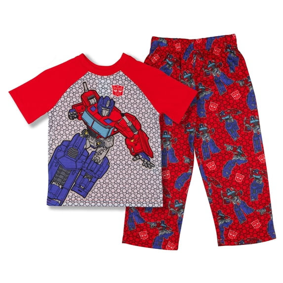 Transformers Pajamas Toddler Boys' Character Design Short Sleeve and Pant PJ Set