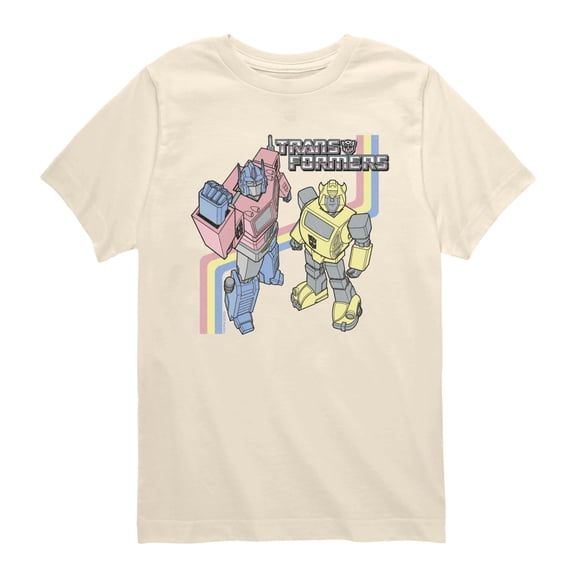 Transformers - Pastel Optimus and Bumble Bee - Youth Boys Short Sleeve Graphic T-Shirt