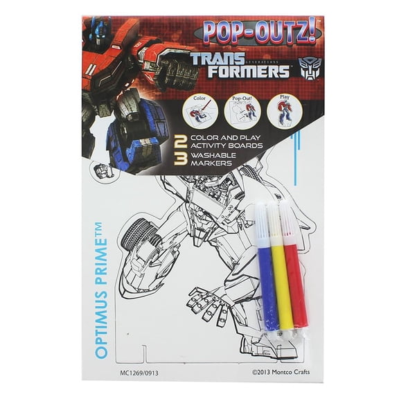 Transformers Pop Outz! Color and Play Activity Boards, Assorted