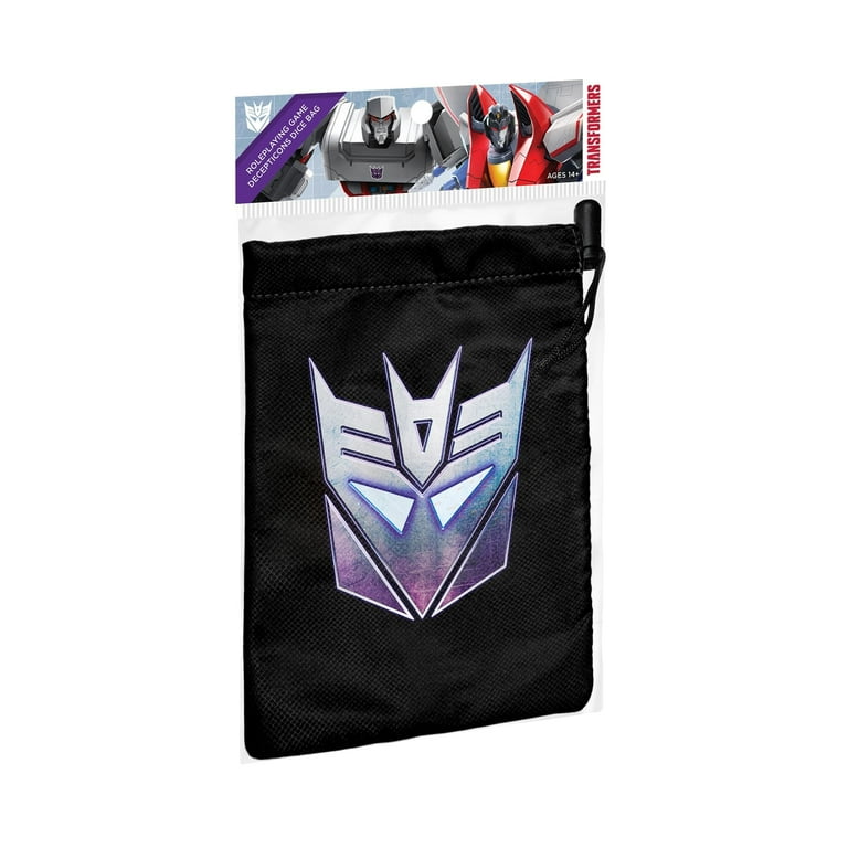 Renegade Game Studios: Transformers RPG Decepticon Dice Bag - Roleplaying Game Accessory, Locking Drawstring,, Double-Lined Fabric Renegade Game Studios: Transformers RPG Decepticon Dice Bag - Roleplaying Game Accessory, Locking Drawstring,, Double-Lined Fabric