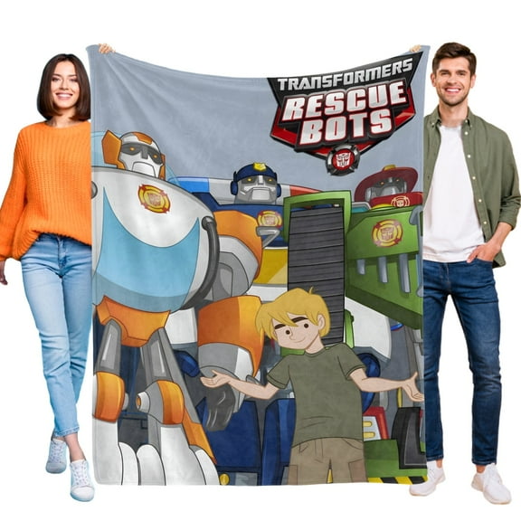 Transformers Rescue Bots-Anti-Pilling Flannel Blanket Soft Lightweight Plush Fuzzy Cozy Luxury Blanket for Home and Kitchen Use Perfect for Kids and Adults 40"x60"