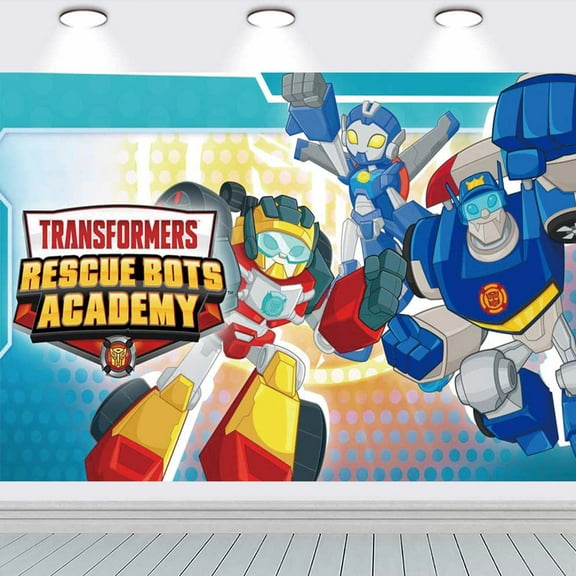 Transformers Rescue Bots Background school Wall Decor Taspestry Poster Banner Backdrop Party Supplies