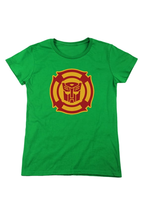 Transformers Rescue Bots Logo S/S Women's T-Shirt Kelly Green