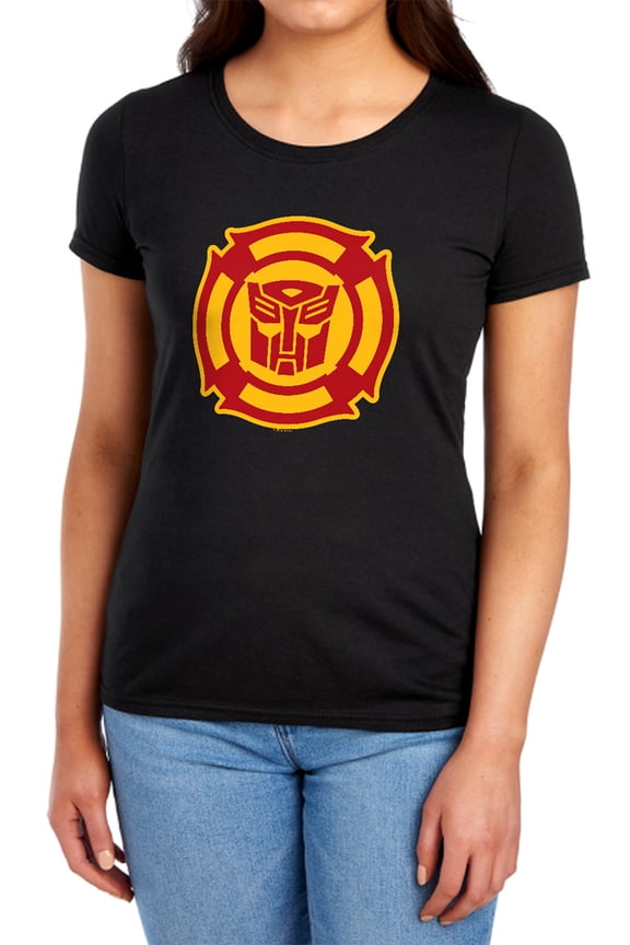 Rescue Bots Logo Women's T Shirt, Black, Large