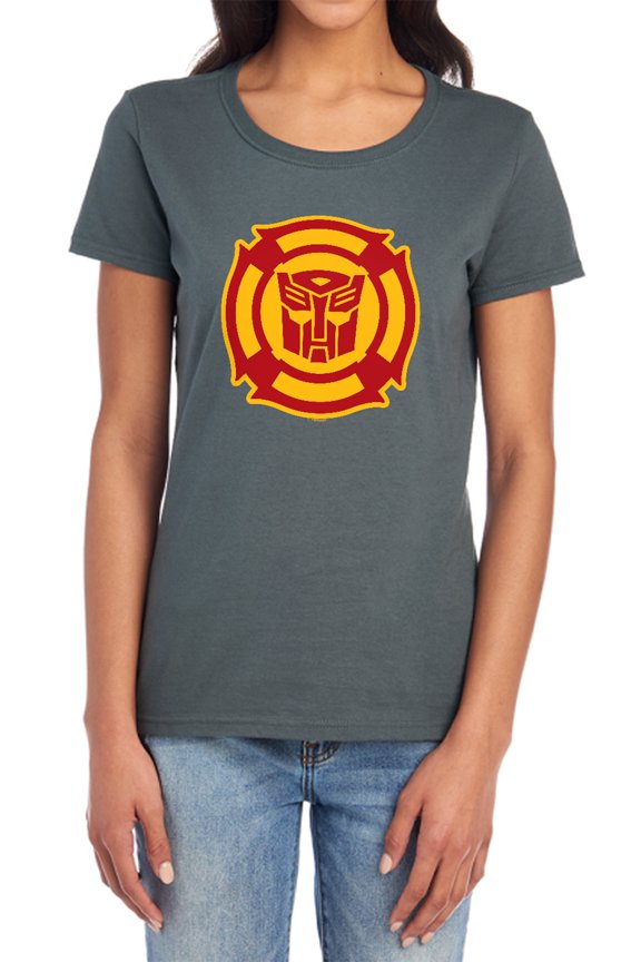 Rescue Bots Logo Women's T Shirt, Charcoal, Small