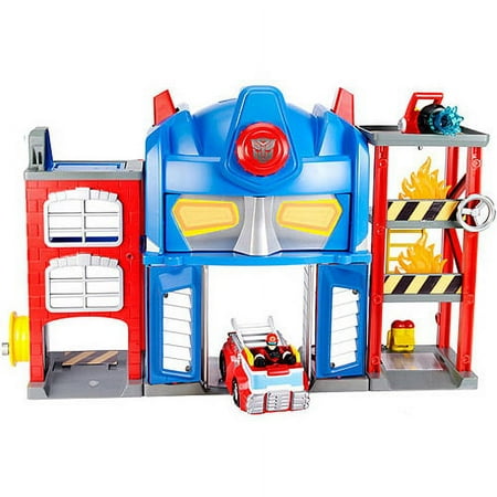 Transformers Rescue Bots Playskool Heroes Optimus Prime Fire Station Play Set