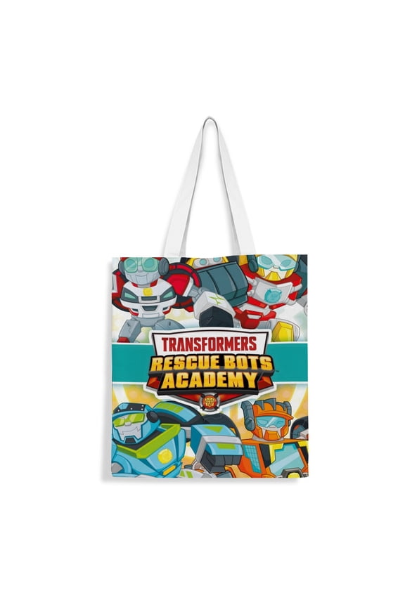 Transformers Rescue Bots-theme canvas Tote Bag for Women Aesthetic Shopping Grocery Reusable Bags with Inner Zipper Women Gift 13.8 x 15.8 inches35x40cm
