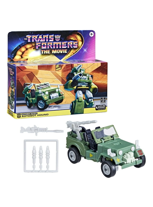 Transformers: Retro The Movie Autobot Hound Collectible Converting Vehicle Kids Toy Action Figure for Boys and Girls Ages 8 9 10 11 12 and Up (5.5”)