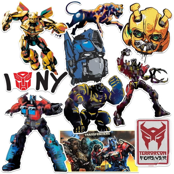 Transformers: Rise of The Beasts Vinyl Large Deluxe Stickers Variety Pack  Autobots, Maximals & Terrorcons Designs  Laptop, Water Bottle, Scrapbooking, Tablet, Indoor/Outdoor  Set of 9