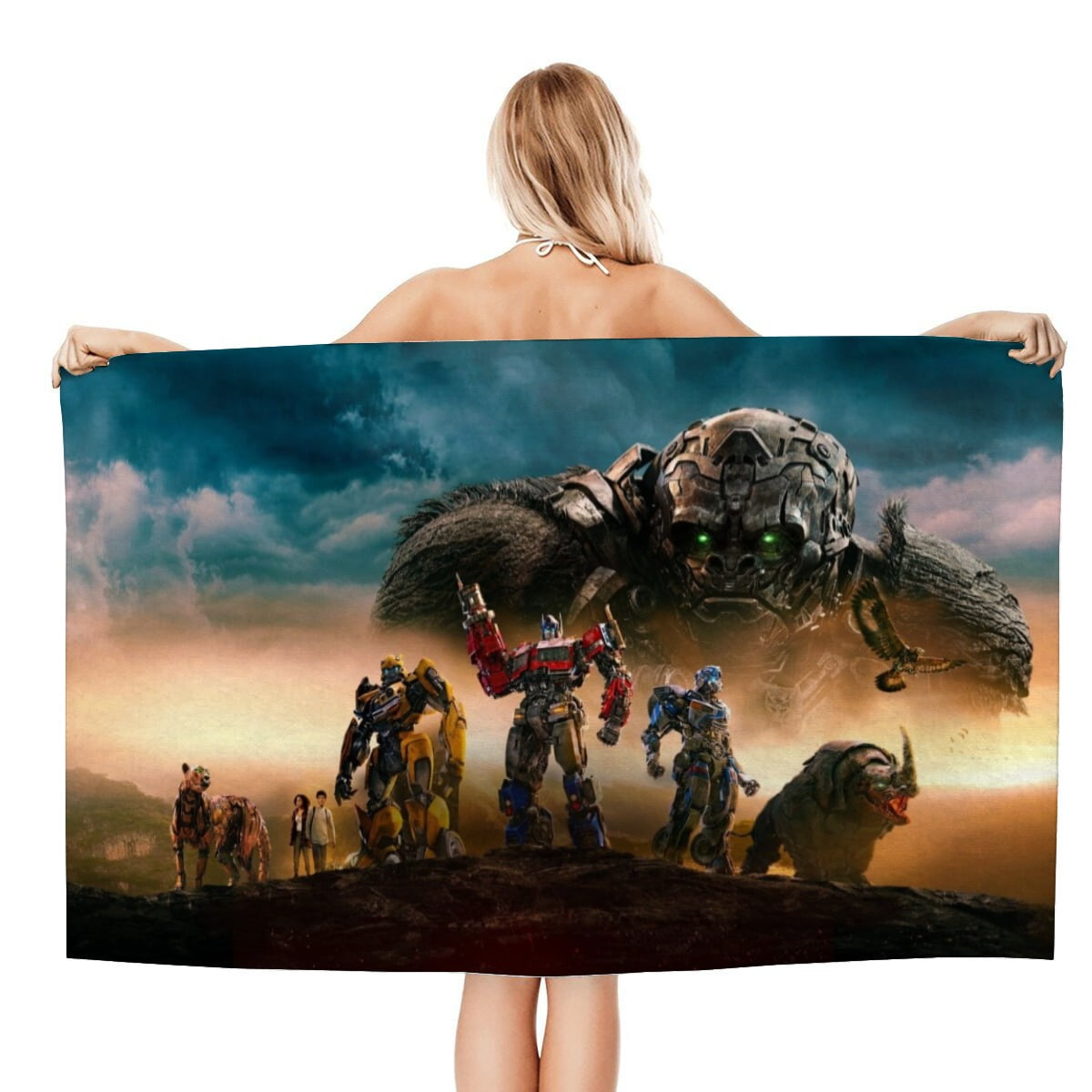 Transformers Rise Of The Beasts Gifts Beach Towel for Women Girl Birthday Inspired Fan Bath Outdoor Music Lover