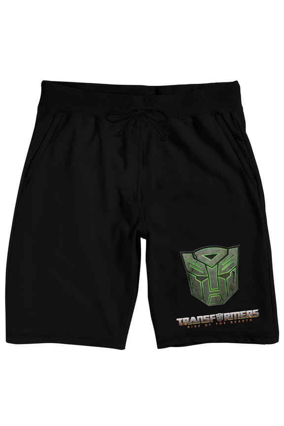 Transformers Rise Of The Beasts Logo Men's Black Sleep Pajama Shorts