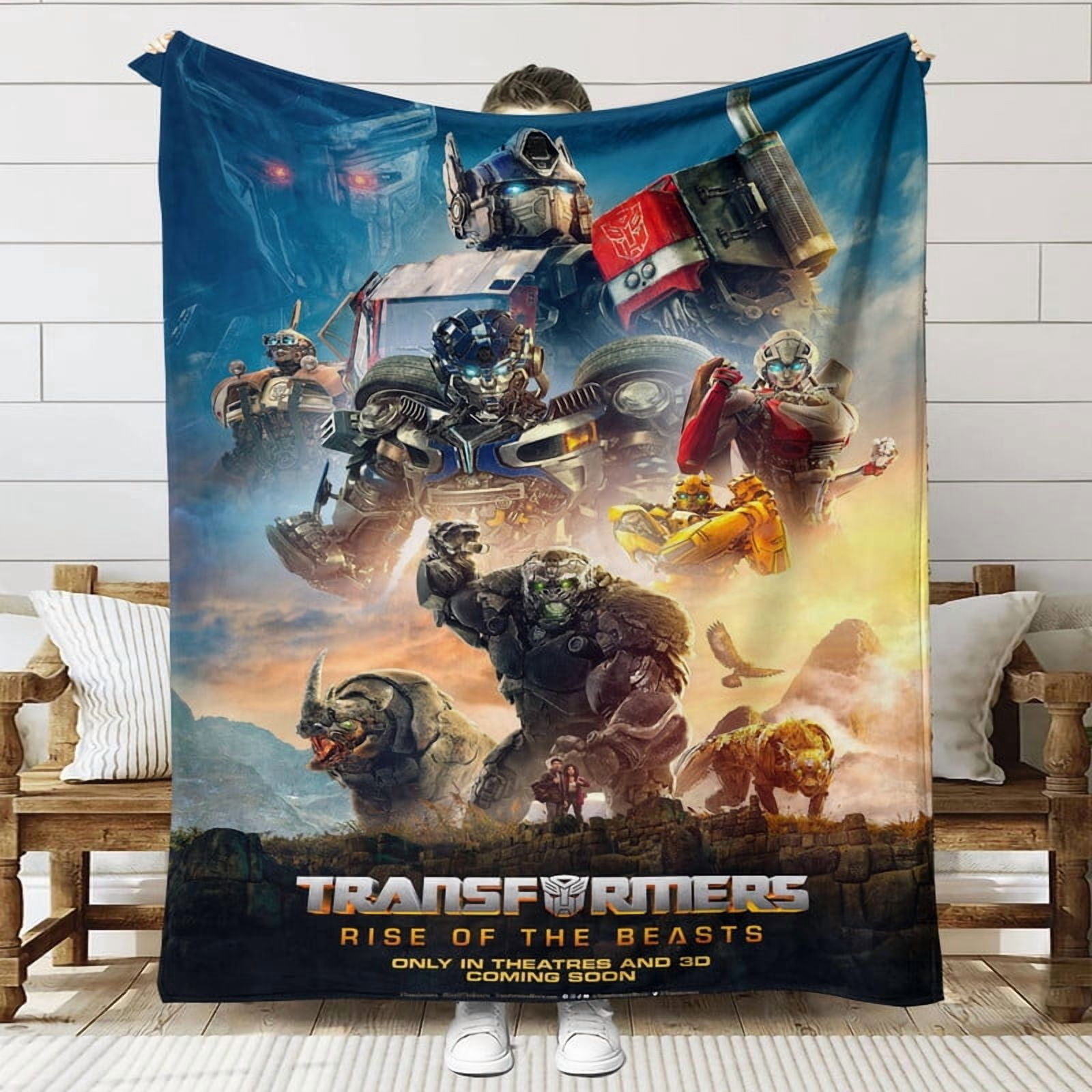 Transformers Rise Of The Beasts Throw Blanket Gifts for Fans Lover Girls Boys Women Present Hoodie Him Bed 30"x40"