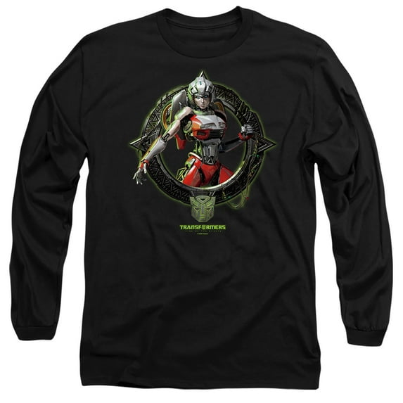 Transformers: Rise of The Beasts Arcee Circle Frame Unisex Adult Long-Sleeve T Shirt (Small) Arcee Circle Frame