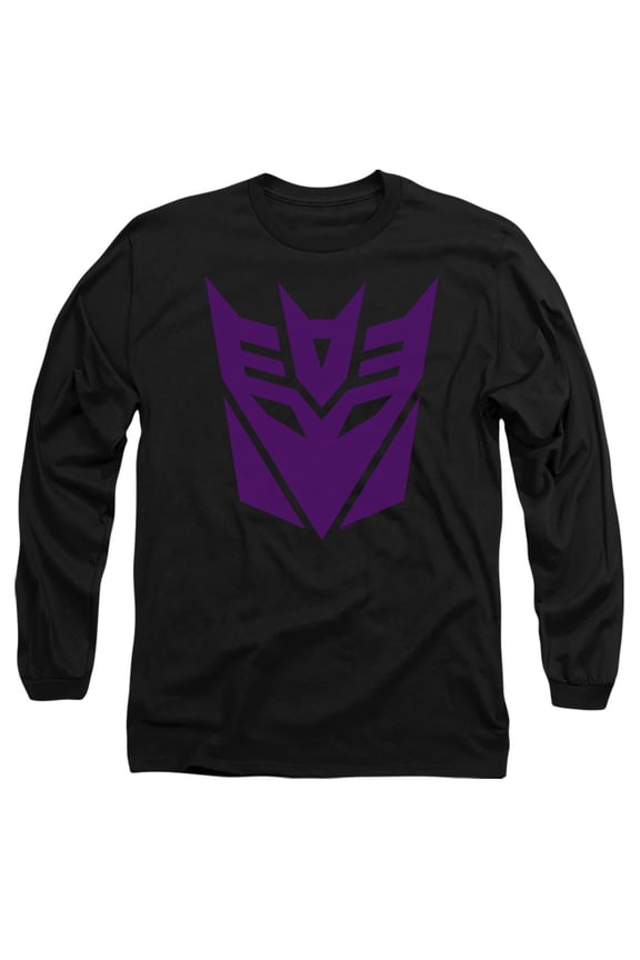 : Rise of The Beasts Decepticon Logo Unisex Adult Long-Sleeve T Shirt (Large) Black