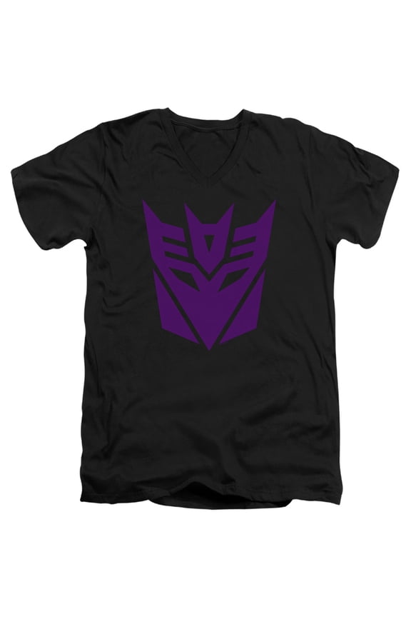 : Rise of The Beasts Decepticon Logo Unisex Adult V-Neck T Shirt,Black, Small