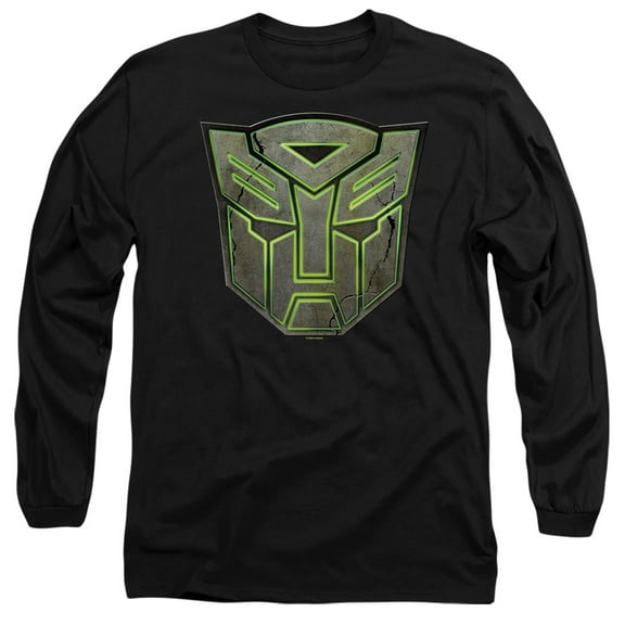 Transformers: Rise of The Beasts Glowing Autobot Logo Unisex Adult Long-Sleeve T Shirt (3X-Large) Black