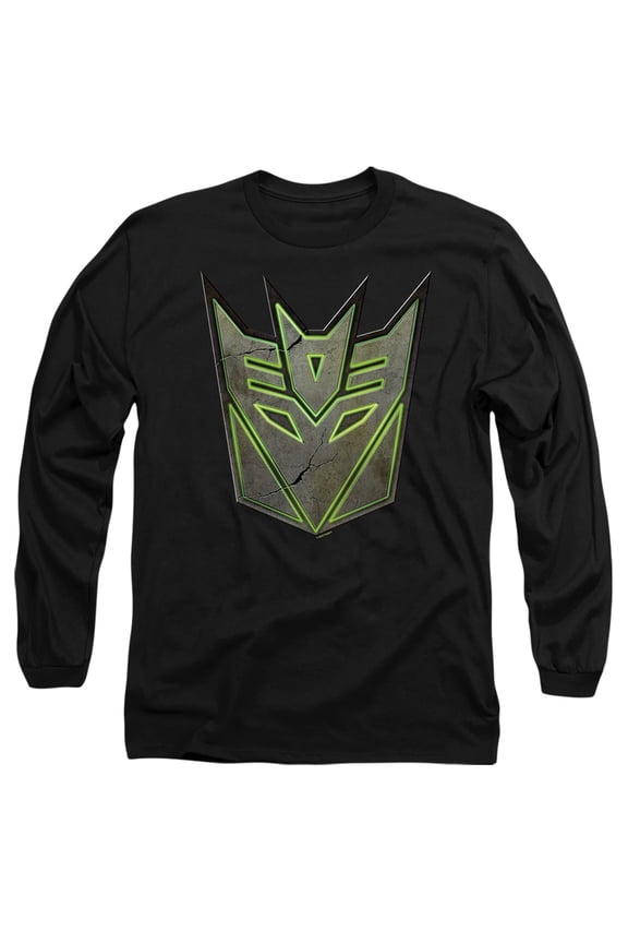 : Rise of The Beasts Glowing Decepticon Logo Unisex Adult Long-Sleeve T Shirt (Small) Black