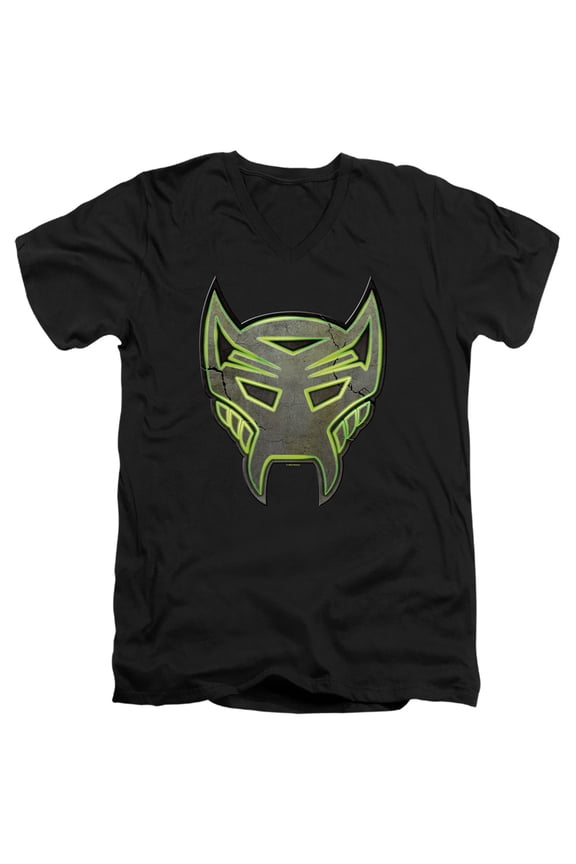: Rise of The Beasts Glowing Maximal Logo Unisex Adult V-Neck T Shirt,Black, Small