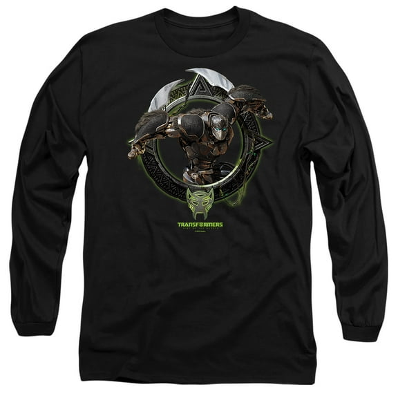 Transformers: Rise of The Beasts Optimus Primal Circle Frame Unisex Adult Long-Sleeve T Shirt (Small) Optimus Primal Circle Frame