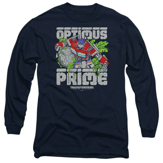 Transformers: Rise of The Beasts Optimus Prime in Ruins Unisex Adult Long-Sleeve T Shirt (Large) Navy