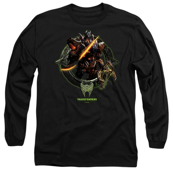 Transformers: Rise of The Beasts Scourge Circle Frame Unisex Adult Long-Sleeve T Shirt (Medium) Scourge Circle Frame