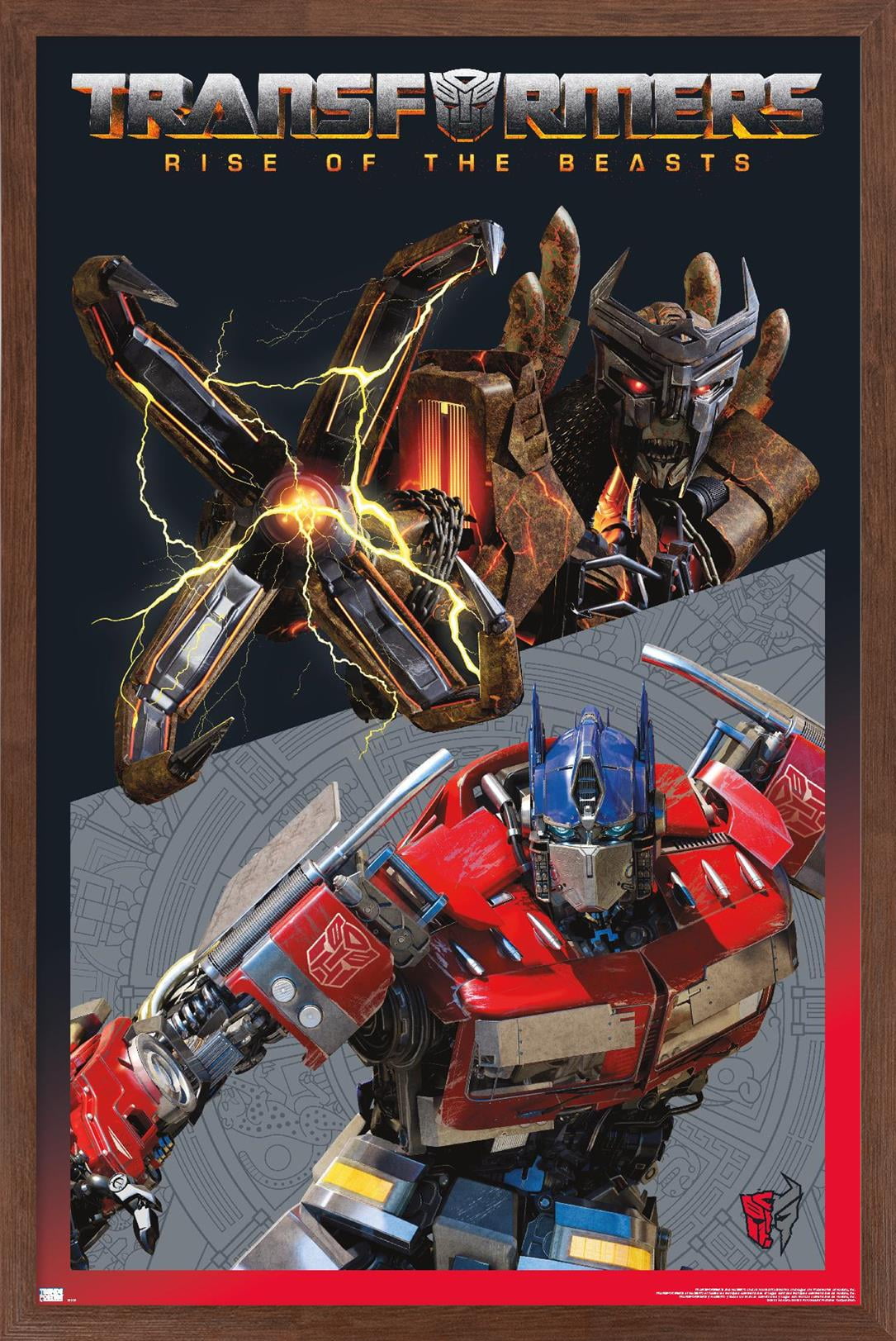 Transformers: Rise of the Beasts - Optimus Prime vs. Scourge Wall Poster, 22.375" x 34" Framed