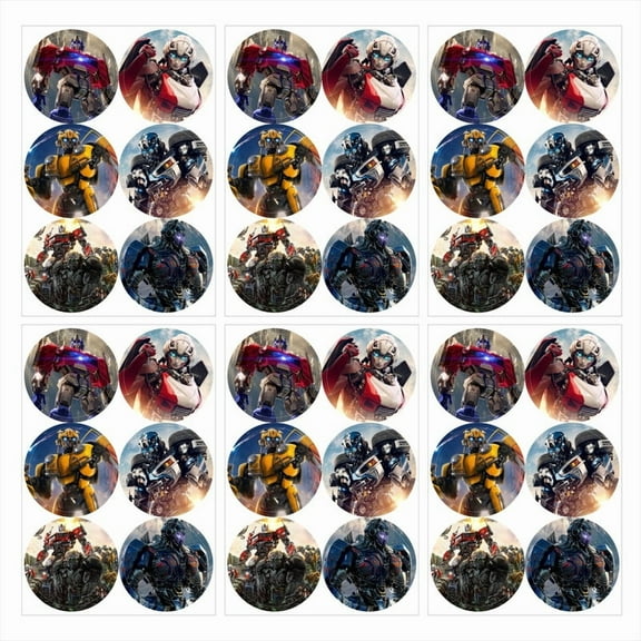 Transformers Rise of the Beasts Stickers Party Favors Labels Birthday Thank You Themed Round Circle Baby Shower 60pcs