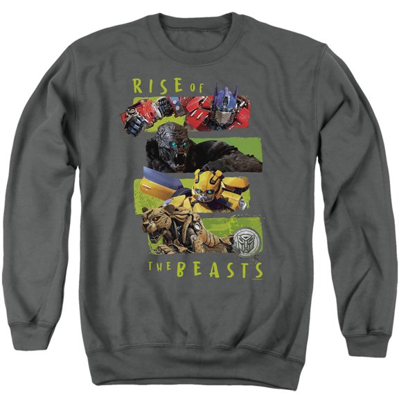 Transformers: Rise of the Beasts Transformers: Rise of the Beasts Lineup Unisex Adult Crewneck Sweatshirt (2X-Large) Charcoal