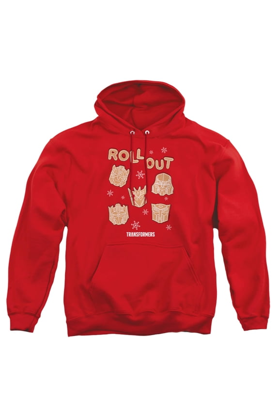 Roll Out Christmas Cookies Adult Pull-Over Hoodie, Red, Medium
