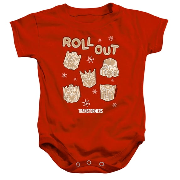 Transformers Roll Out Christmas Cookies Unisex Infant Snap Suit for Baby, Red, Large